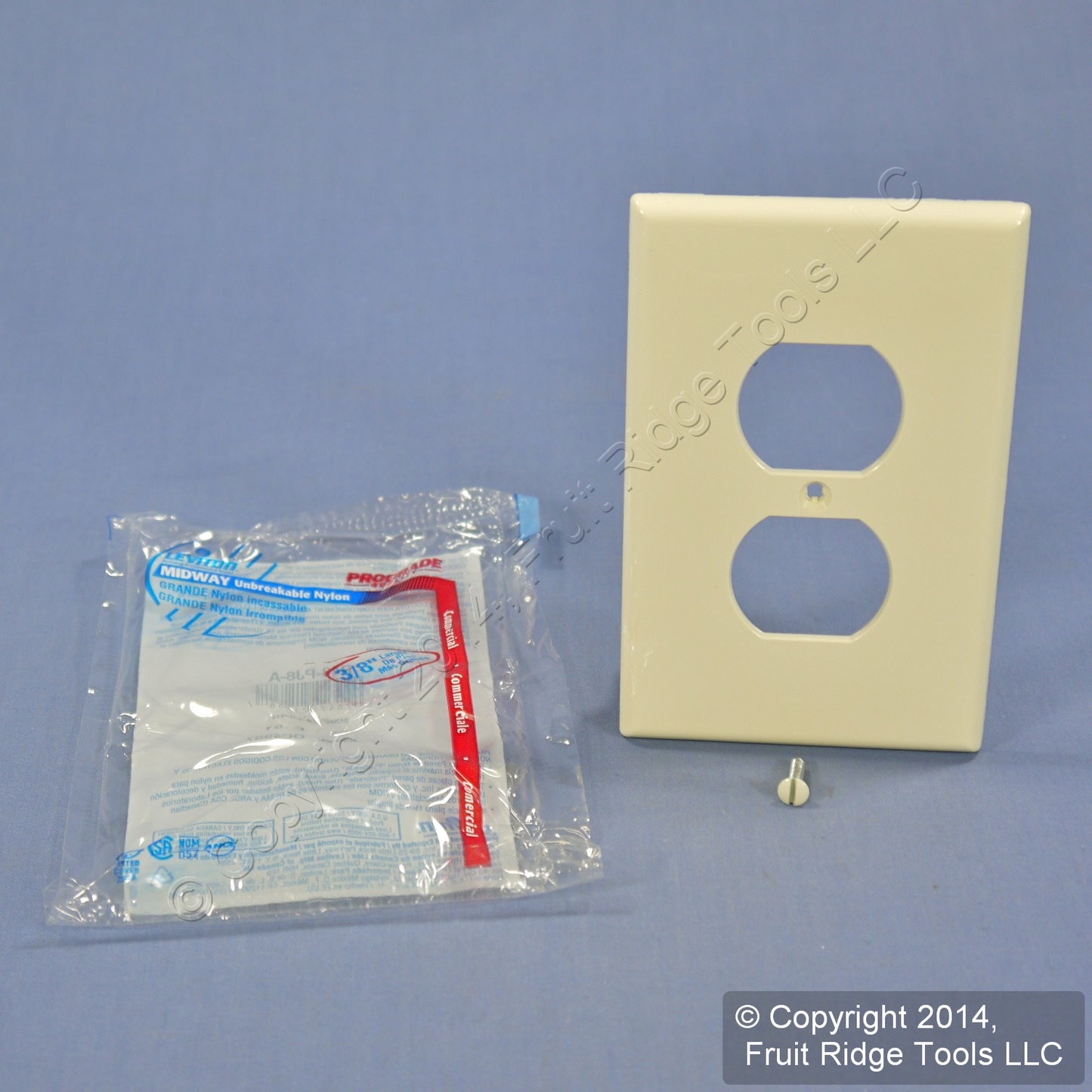 Leviton PJ8-A Almond 1-Gang Duplex Outlet Unbreakable Nylon Midway Wallplate