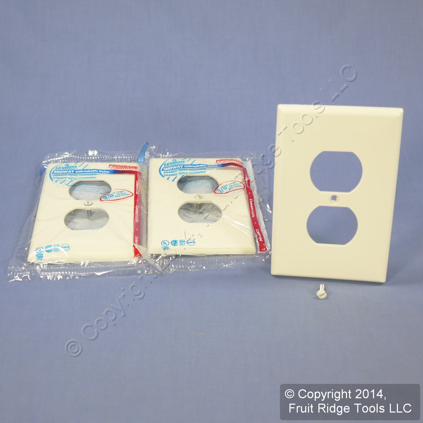 Leviton PJ8-A Almond 1-Gang Duplex Unbreakable Nylon Midway Wallplate Cover 3pcs