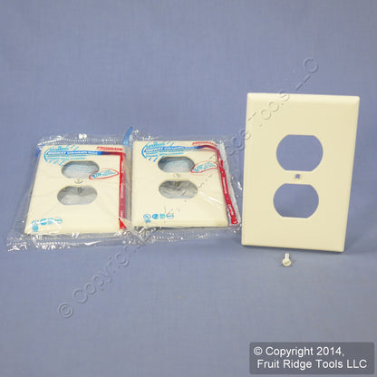 Leviton PJ8-A Almond 1-Gang Duplex Unbreakable Nylon Midway Wallplate Cover 3pcs