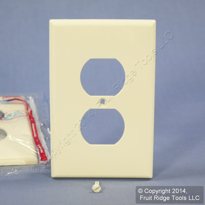 Leviton PJ8-A Almond 1-Gang Duplex Unbreakable Nylon Midway Wallplate Cover 3pcs