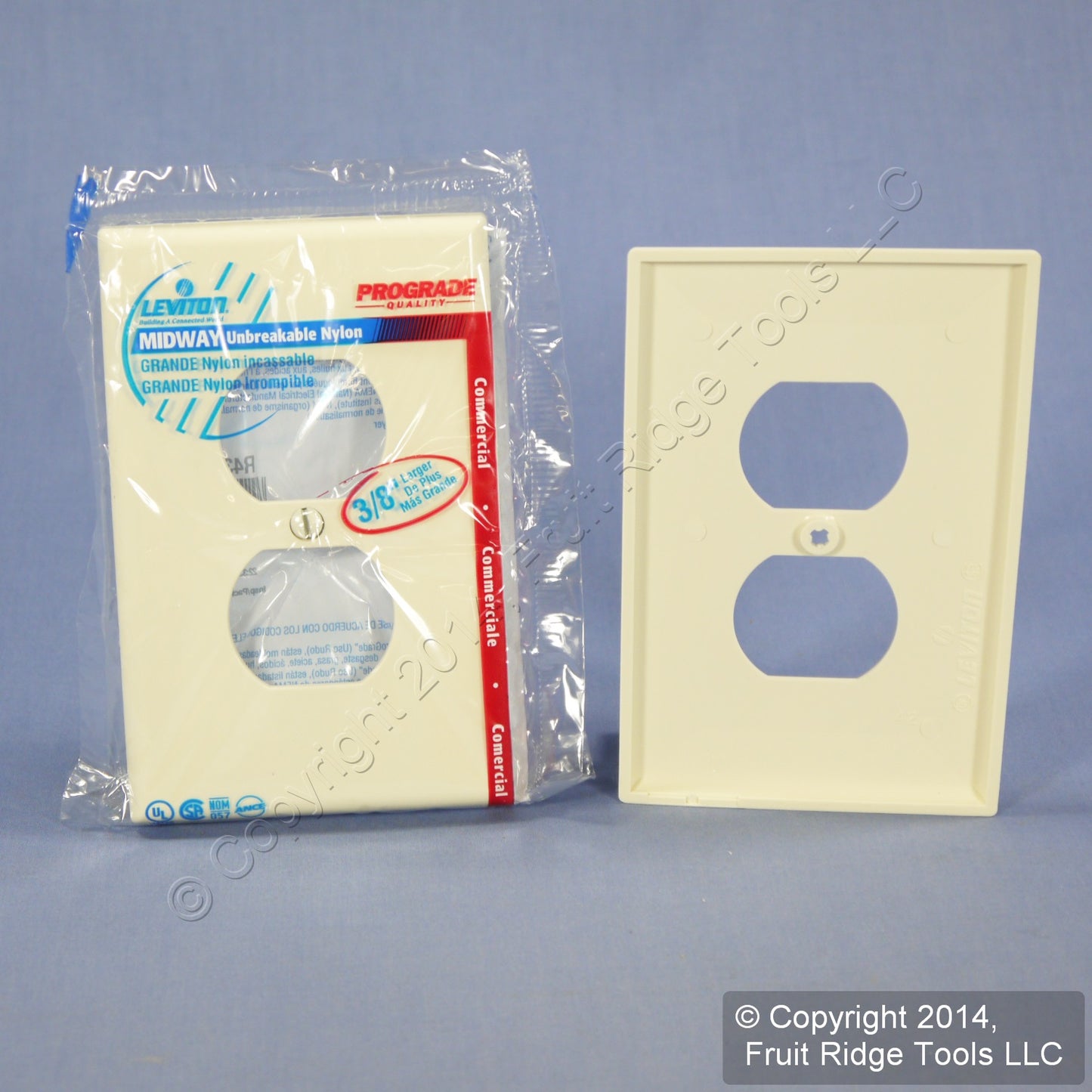 Leviton PJ8-A Almond 1-Gang Duplex Unbreakable Nylon Midway Wallplate Cover 3pcs