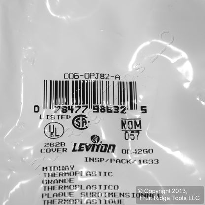 Leviton Almond 2G Large Unbreakable Duplex Receptacle Outlet Nylon Cover PJ82-A