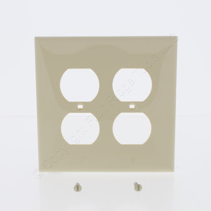 Leviton PJ82-I Ivory 2-Gang Duplex Outlet Unbreakable Midway Wallplates 25pcs