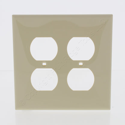 Leviton PJ82-I Ivory 2-Gang Duplex Outlet Unbreakable Midway Wallplates 25pcs
