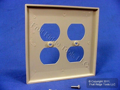 Leviton PJ82-I Ivory 2-Gang Duplex Outlet Unbreakable Nylon Midway Wallplate