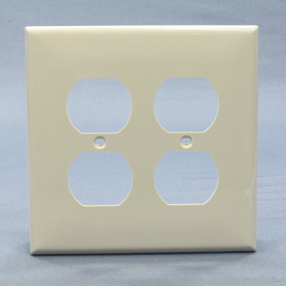 Leviton PJ82-T Light Almond 2-Gang Duplex Outlet Unbreakable Midway Wallplate