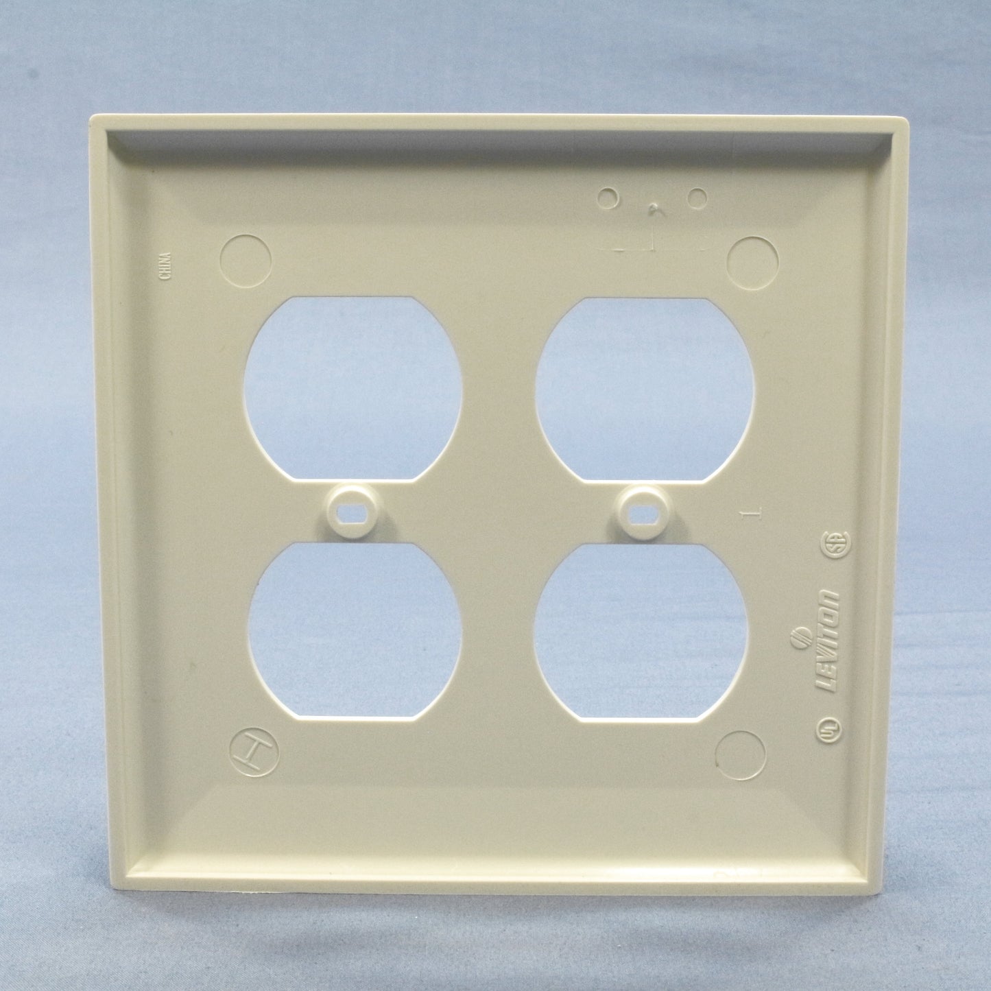 Leviton PJ82-T Light Almond 2-Gang Duplex Outlet Unbreakable Midway Wallplate