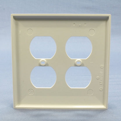 Leviton PJ82-T Light Almond 2-Gang Duplex Outlet Unbreakable Midway Wallplate