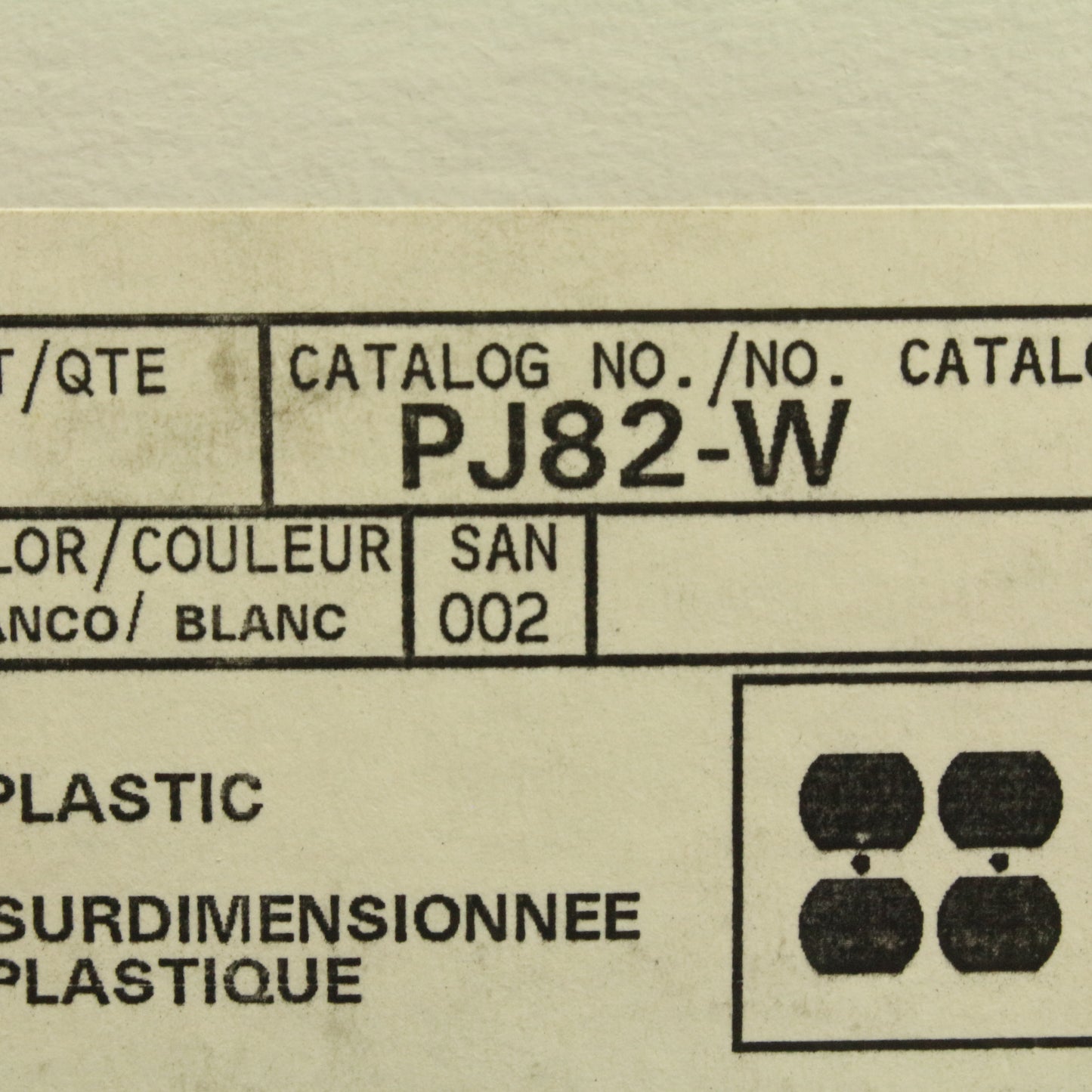 Leviton PJ82-W White Receptacle Wallplate 2-Gang Duplex Outlet Nylon Cover 25pcs