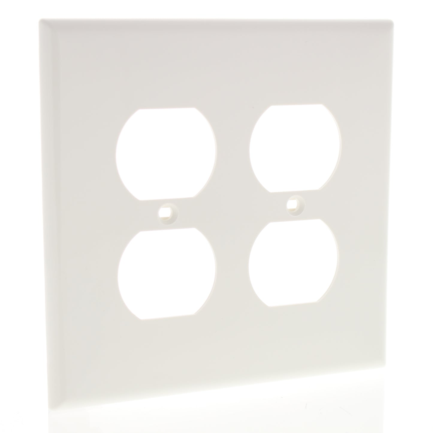 Leviton PJ82-W White Unbreakable 2-Gang Duplex Outlet Receptacle Wallplate Cover
