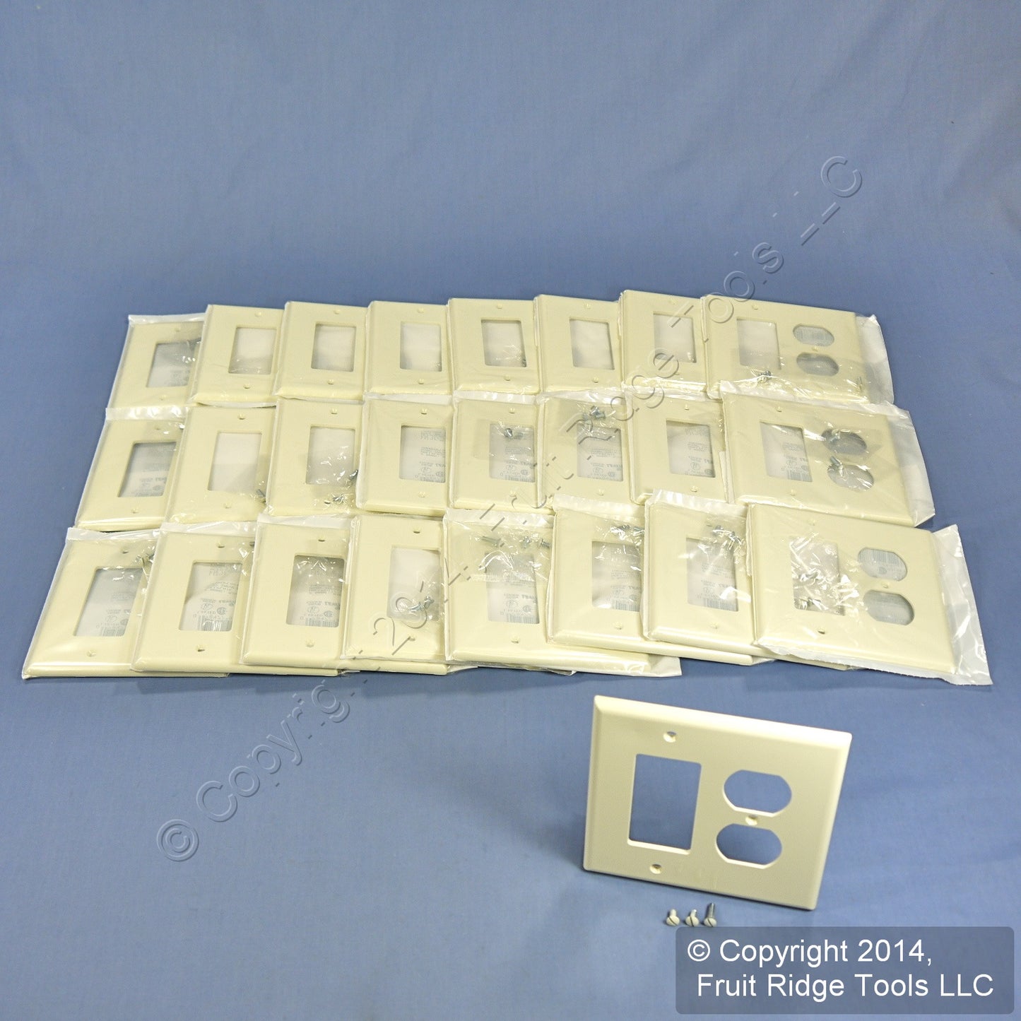 Leviton PJ826-A Almond 2-Gang Duplex Decora Unbreakable Midway Wallplate 25pcs