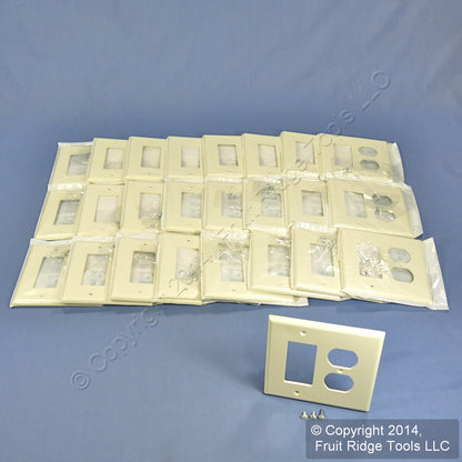 Leviton PJ826-A Almond 2-Gang Duplex Decora Unbreakable Midway Wallplate 25pcs