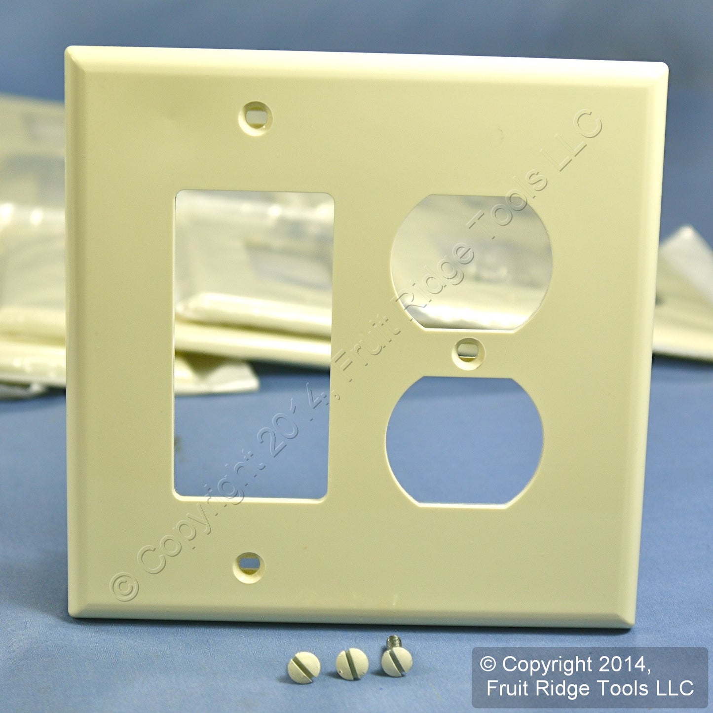 Leviton PJ826-A Almond 2-Gang Duplex Decora Unbreakable Midway Wallplate 25pcs