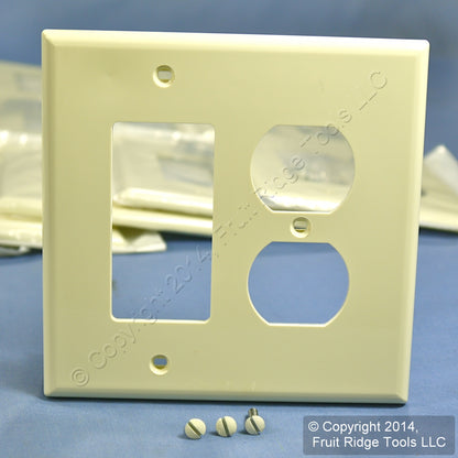 Leviton PJ826-A Almond 2-Gang Duplex Decora Unbreakable Midway Wallplate 25pcs