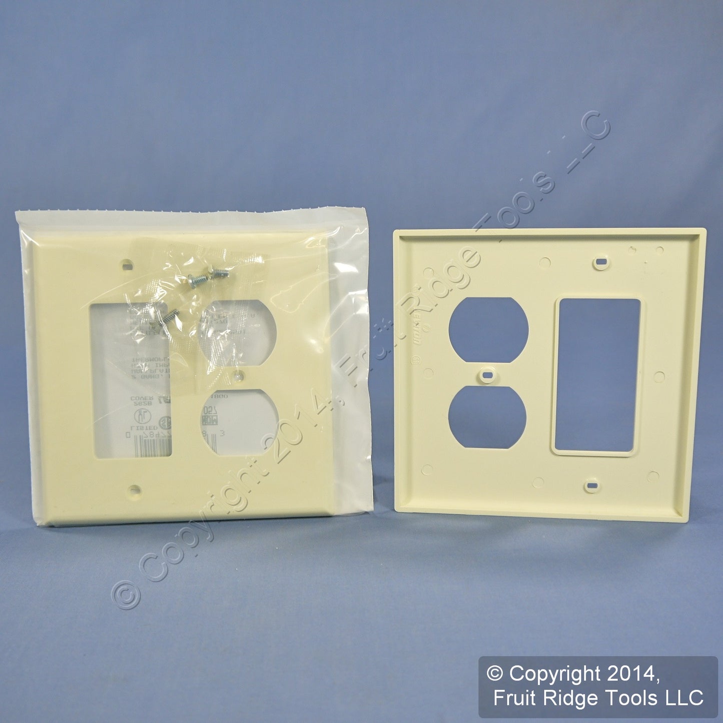 Leviton PJ826-A Almond 2-Gang Duplex Decora Unbreakable Midway Wallplate 25pcs