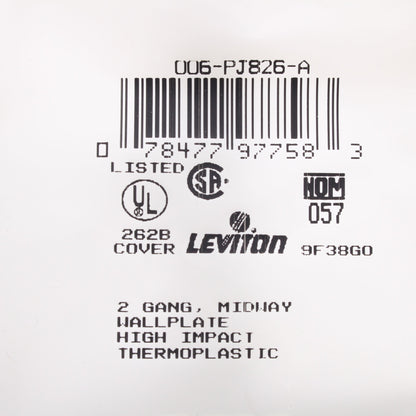 Leviton PJ826-A Almond 2-Gang Duplex Decora Unbreakable Midway Wallplate Cover