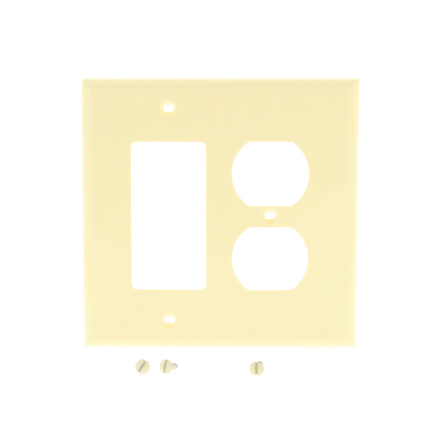 Leviton PJ826-A Almond 2-Gang Duplex Decora Unbreakable Midway Wallplate Cover
