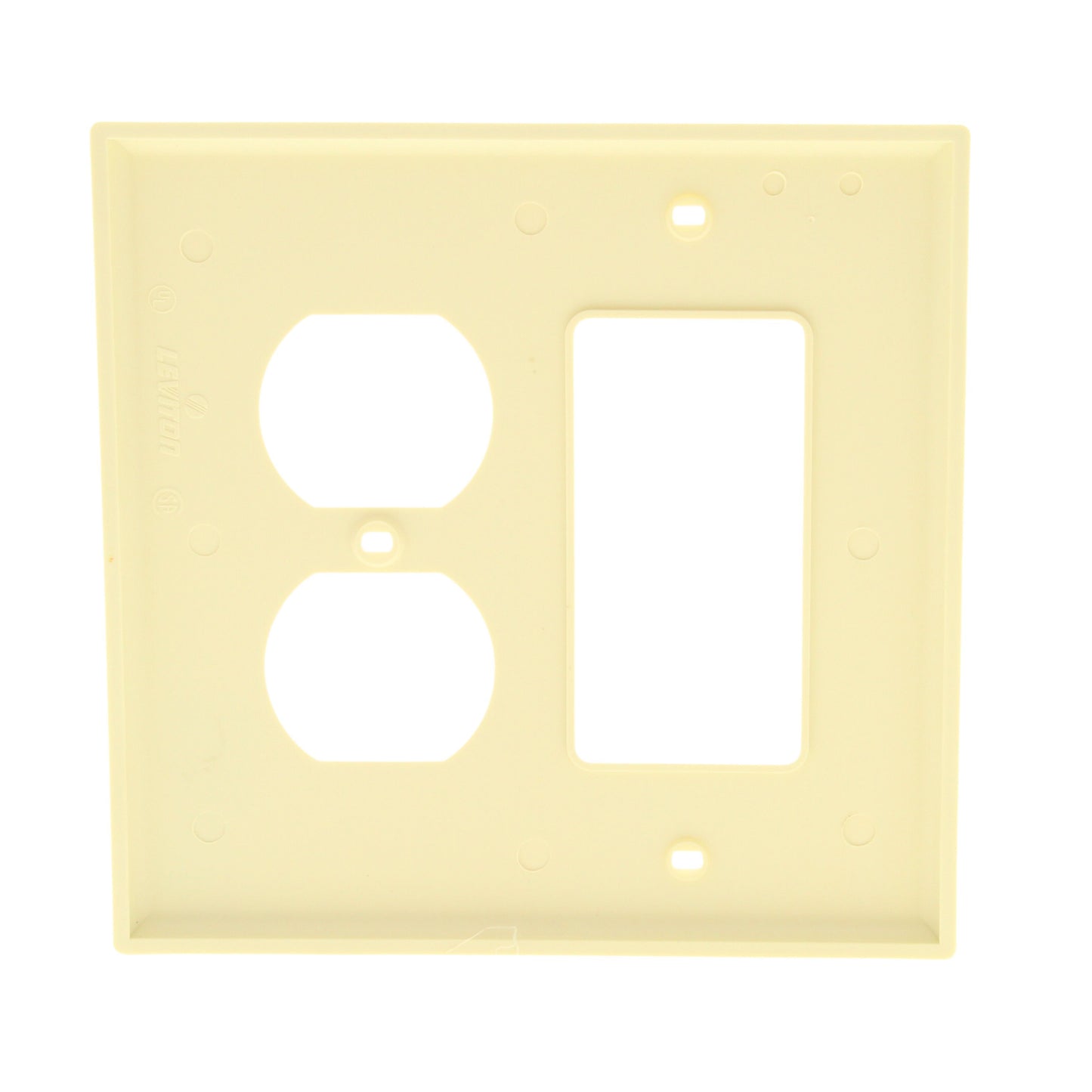 Leviton PJ826-A Almond 2-Gang Duplex Decora Unbreakable Midway Wallplate Cover