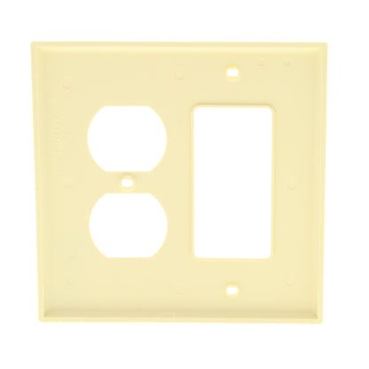 Leviton PJ826-A Almond 2-Gang Duplex Decora Unbreakable Midway Wallplate Cover