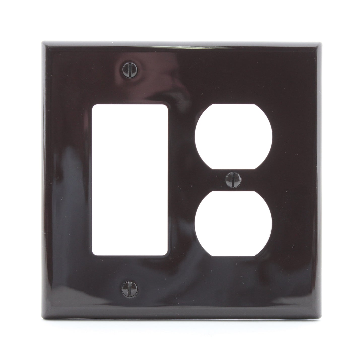 Leviton PJ826-BK Black 2-Gang Duplex Decora Unbreakable Midway Wallplate Cover