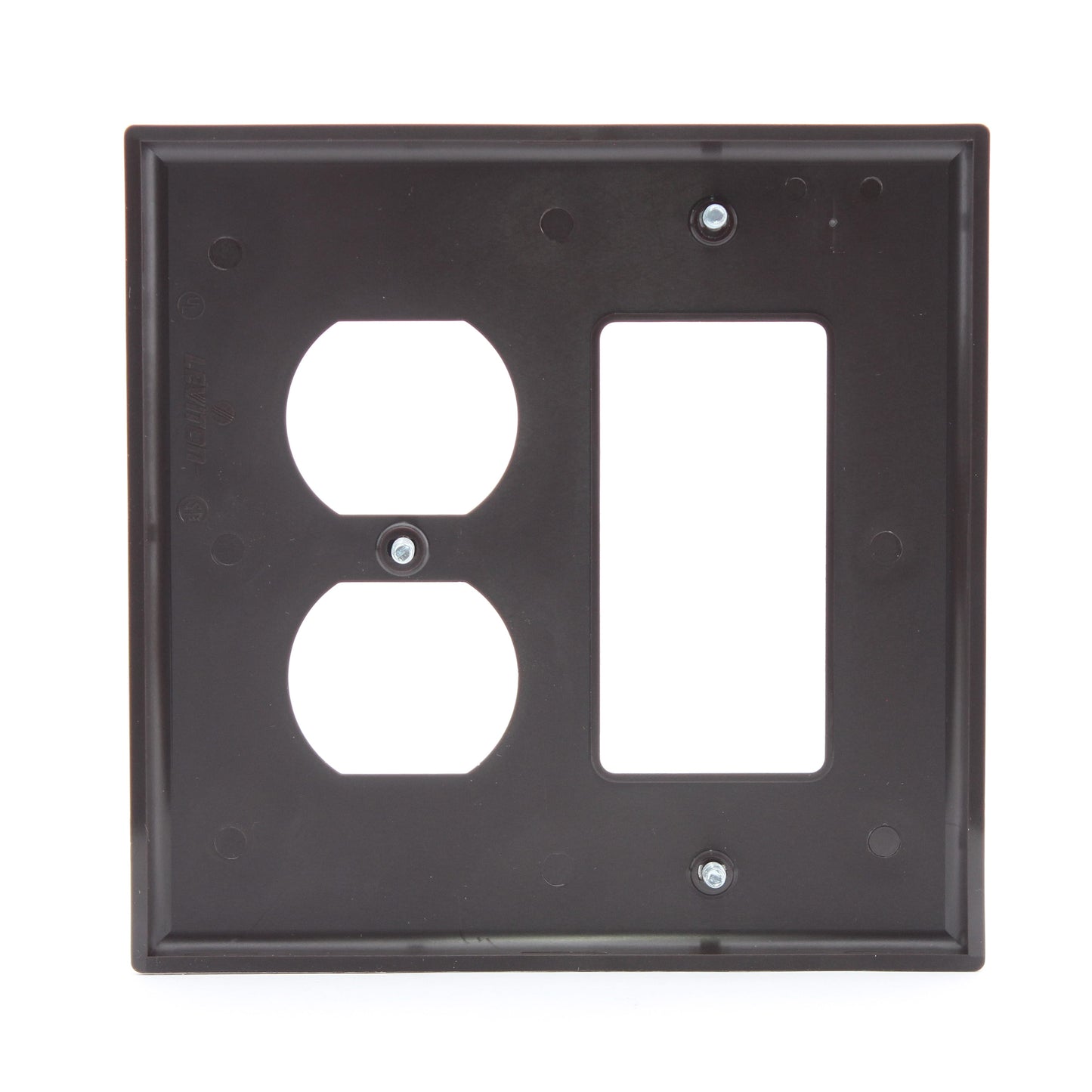 Leviton PJ826-BK Black 2-Gang Duplex Decora Unbreakable Midway Wallplate Cover