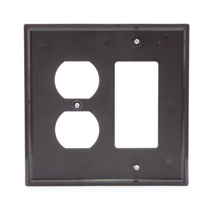 Leviton PJ826-BK Black 2-Gang Duplex Decora Unbreakable Midway Wallplate Cover