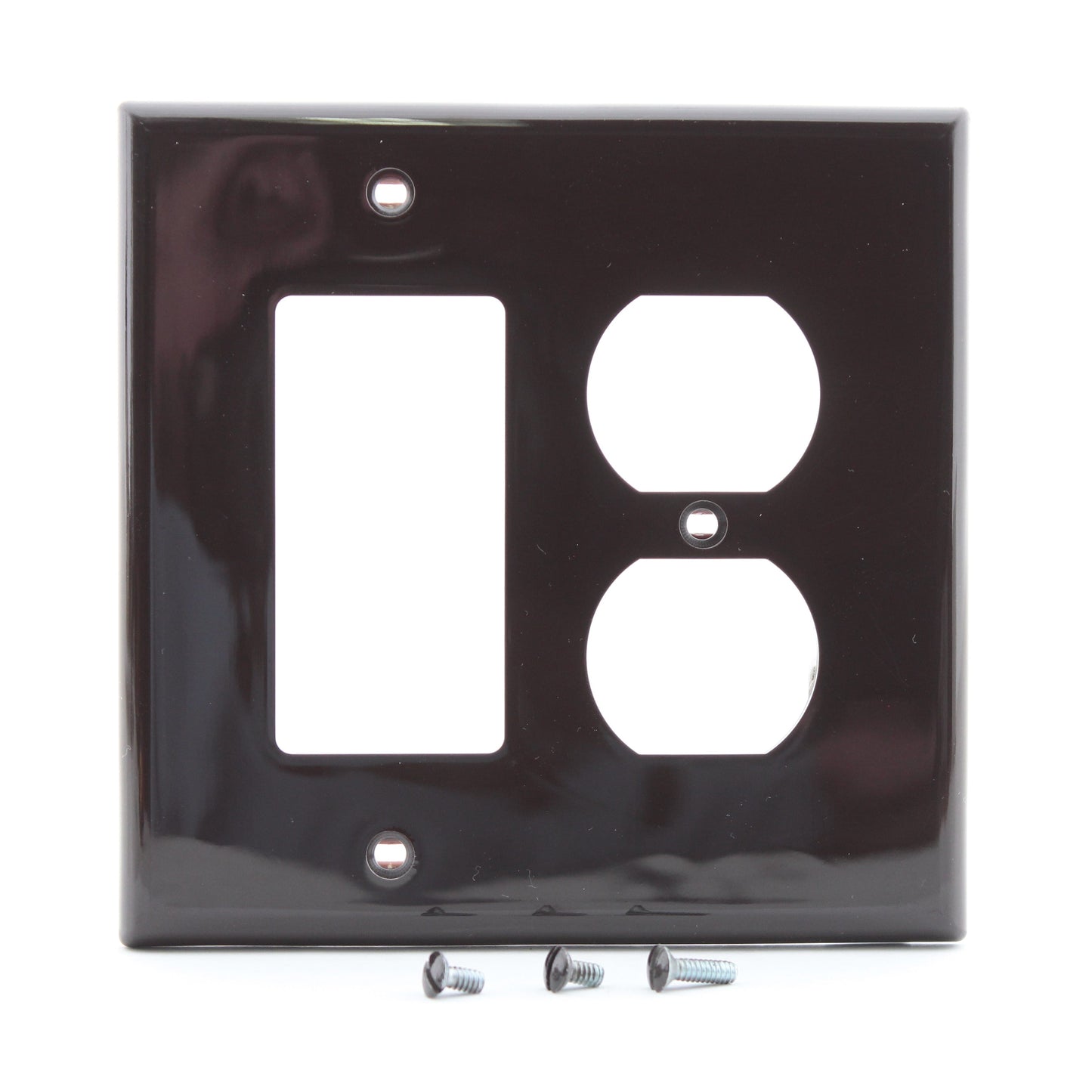 Leviton PJ826-BK Black 2-Gang Duplex Decora Unbreakable Midway Wallplate Cover