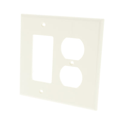 Leviton PJ826-T Light Almond 2-Gang Duplex Decora Unbreakable Midway Wallplate