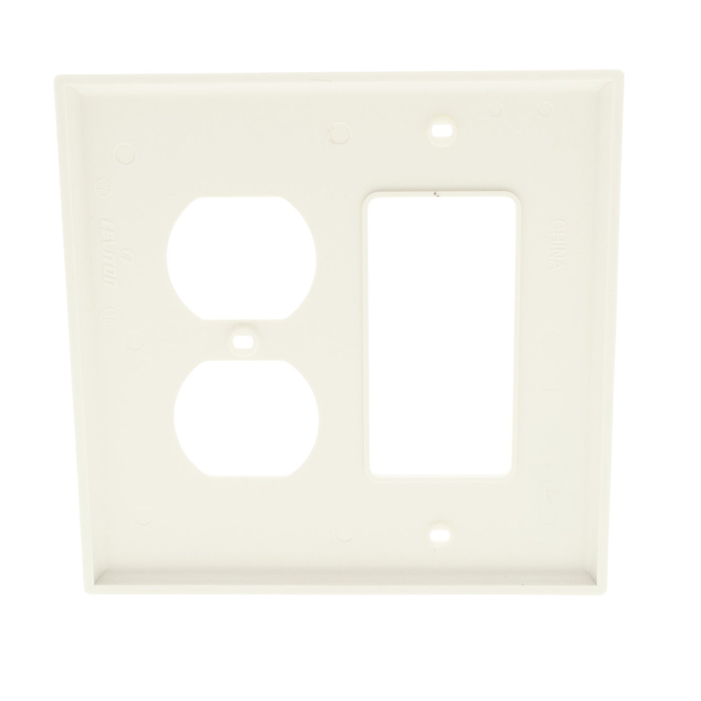 Leviton PJ826-T Light Almond 2-Gang Duplex Decora Unbreakable Midway Wallplate