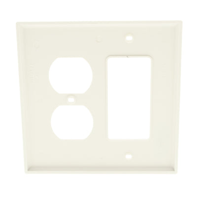 Leviton PJ826-T Light Almond 2-Gang Duplex Decora Unbreakable Midway Wallplate
