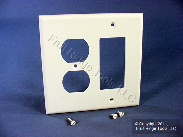 Leviton PJ826-W White 2-Gang Duplex Decora Unbreakable Midway Wallplate Cover