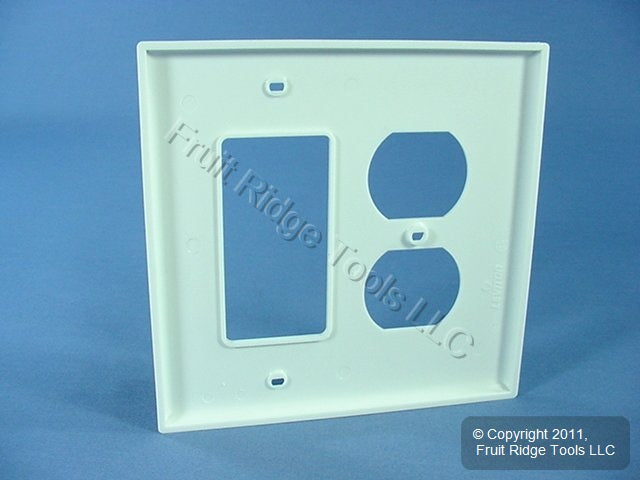 Leviton PJ826-W White 2-Gang Duplex Decora Unbreakable Midway Wallplate Cover