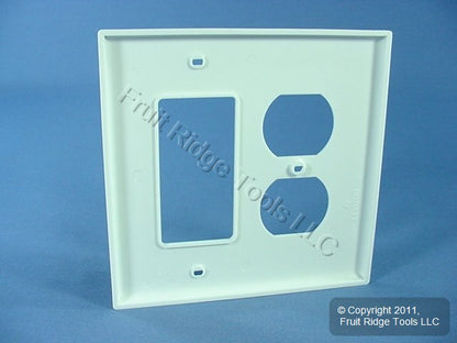 Leviton PJ826-W White 2-Gang Duplex Decora Unbreakable Midway Wallplate Cover