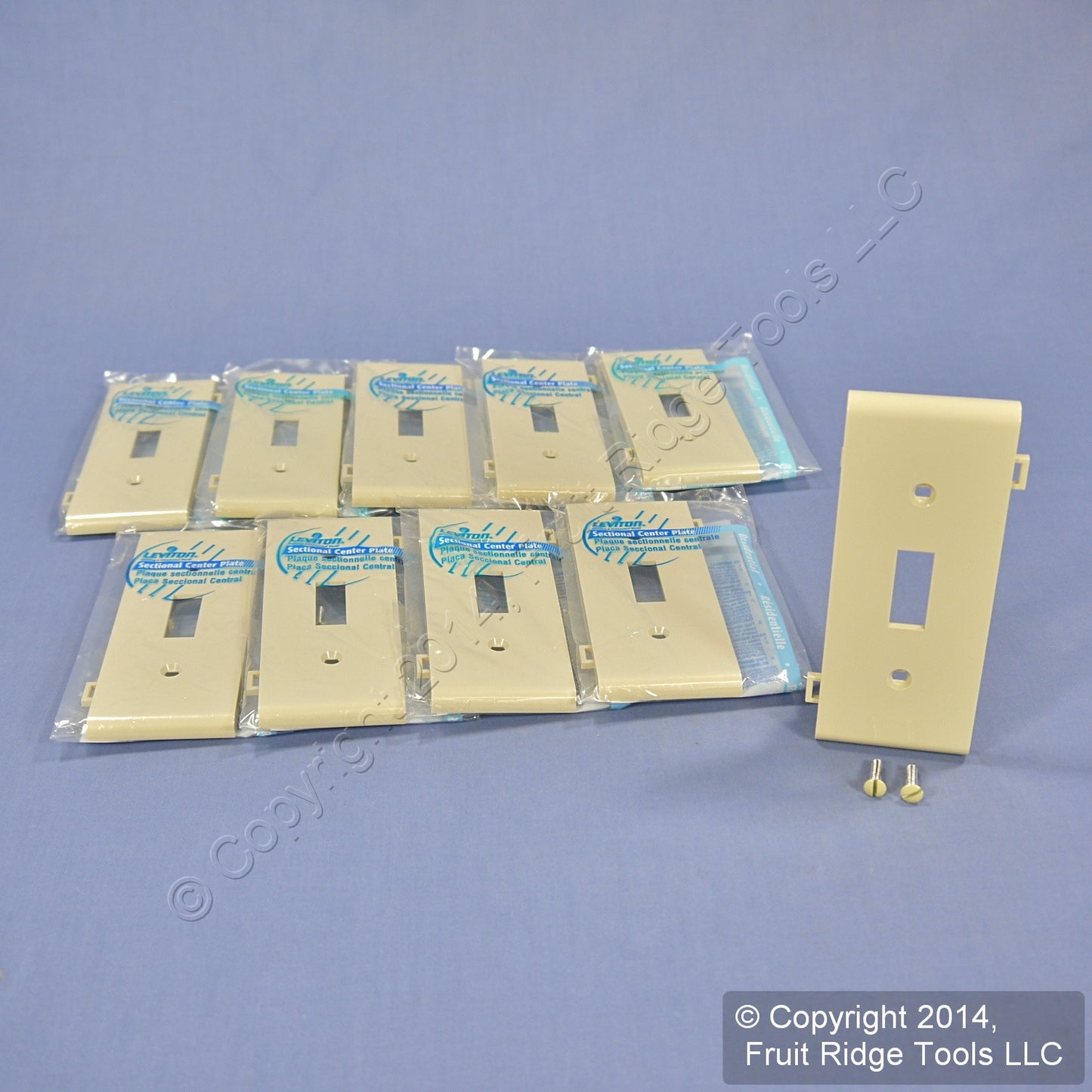 Leviton PSC1-I Ivory 1-Gang Toggle Switch Center Panel Sectional Covers 10-Pack