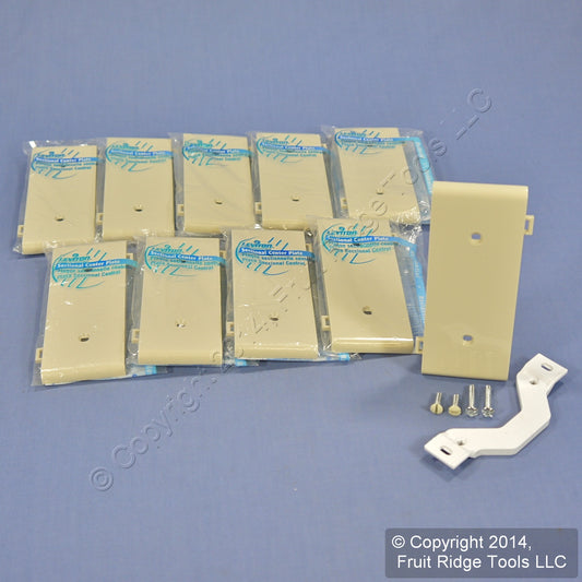 Leviton PSC14-I Ivory Blank Center Panel Sectional Cover Nylon Wallplates 10pcs