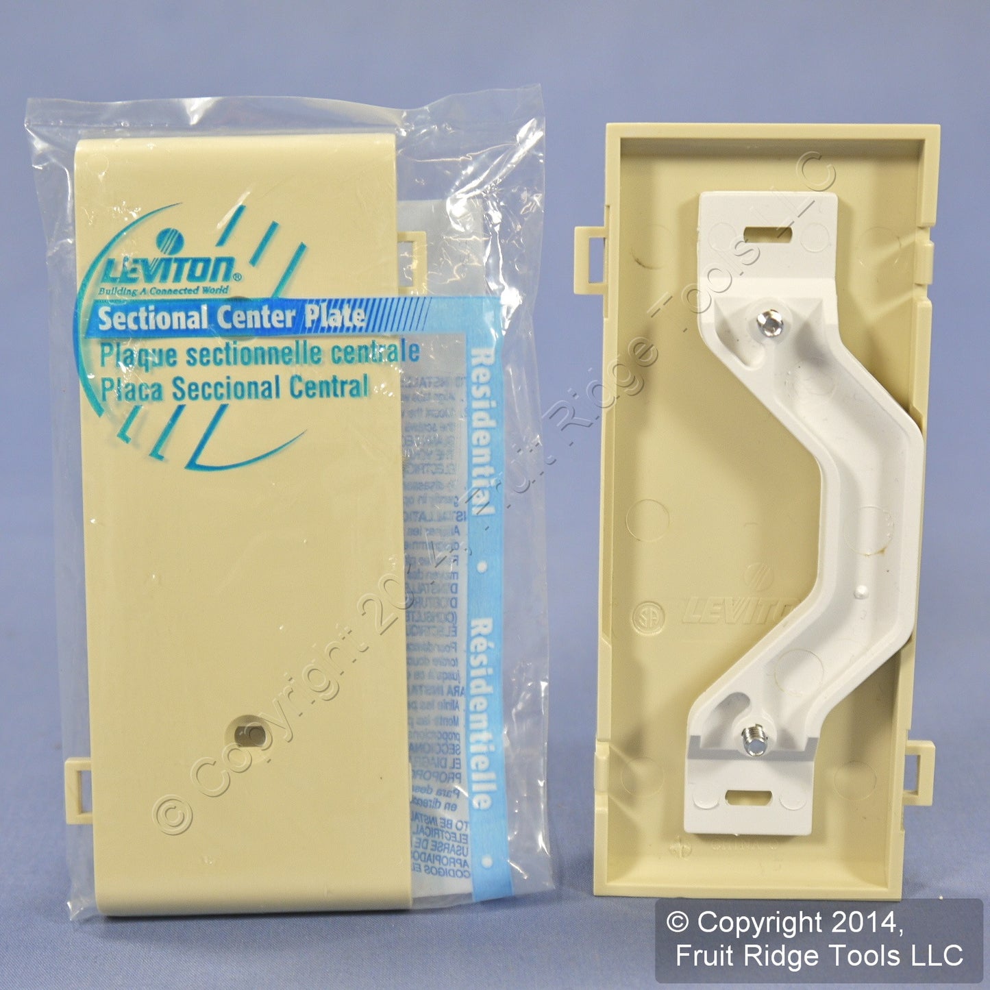 Leviton PSC14-I Ivory Blank Center Panel Sectional Cover Nylon Wallplates 10pcs