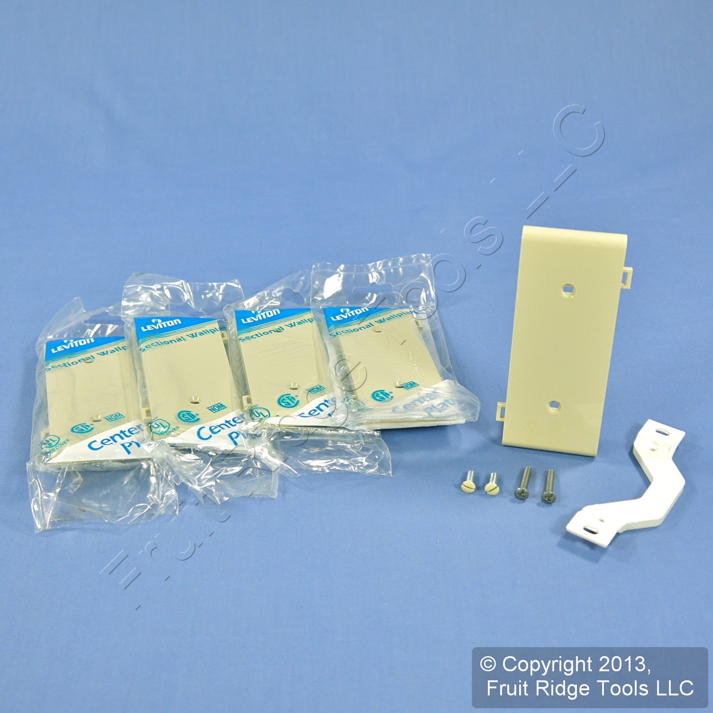 Leviton PSC14-I Ivory Blank Center Sectional Cover Nylon Wallplates 5-Pack