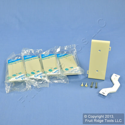 Leviton PSC14-I Ivory Blank Center Sectional Cover Nylon Wallplates 5-Pack