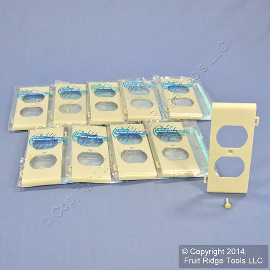 10 Leviton Ivory Receptacle Outlet Center Panel Sectional Nylon Covers PSC8-I
