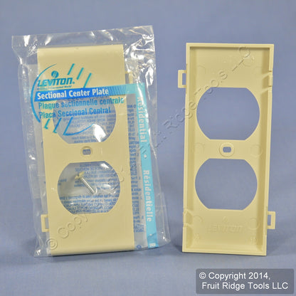 25 Leviton Ivory Duplex Receptacle Center Panel Sectional Nylon Covers PSC8-I