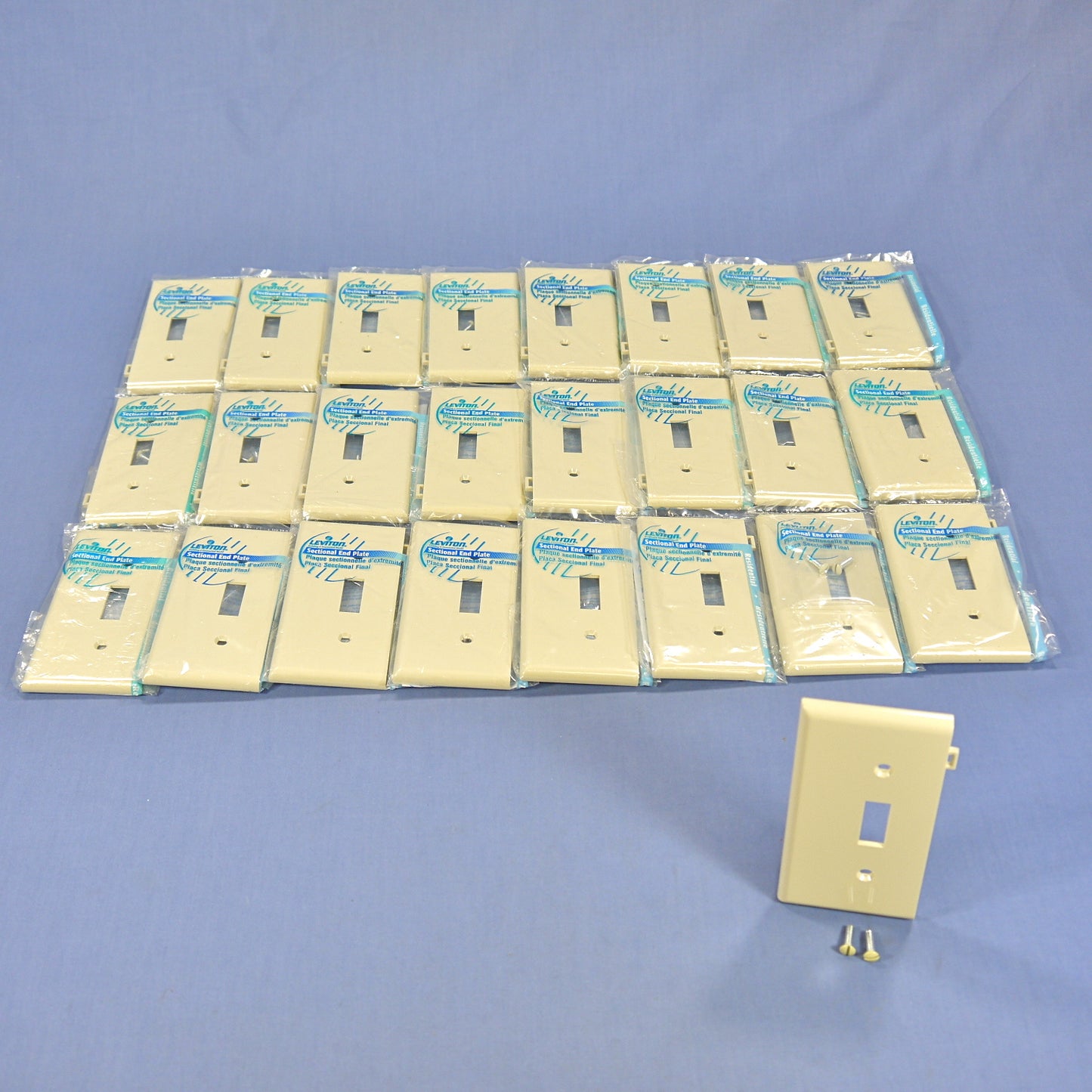 Leviton PSE1-I Ivory 1-Gang Toggle Unbreakable Sectional Wallplate Cover 25pcs