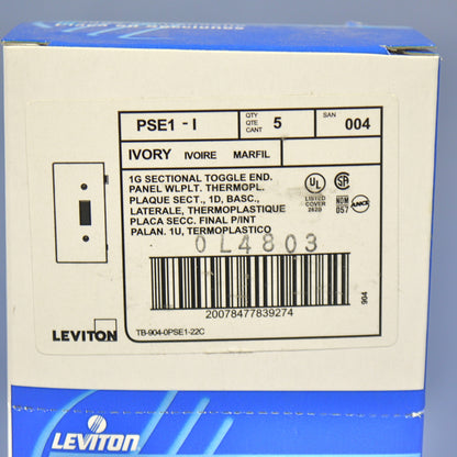 Leviton PSE1-I Ivory 1-Gang Toggle Unbreakable Sectional Wallplate Cover 5pcs