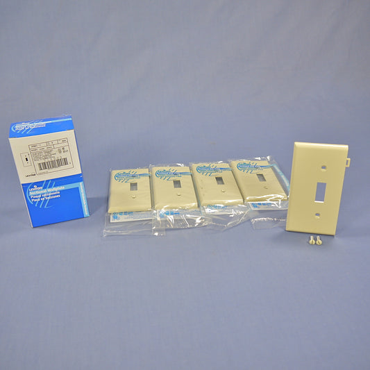 Leviton PSE1-I Ivory 1-Gang Toggle Unbreakable Sectional Wallplate Cover 5pcs