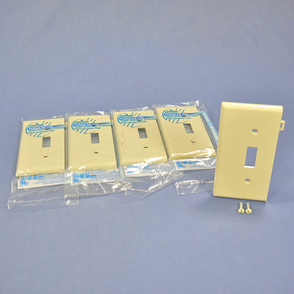 Leviton PSE1-I Ivory 1-Gang Toggle Unbreakable Sectional Wallplate Cover 5pcs