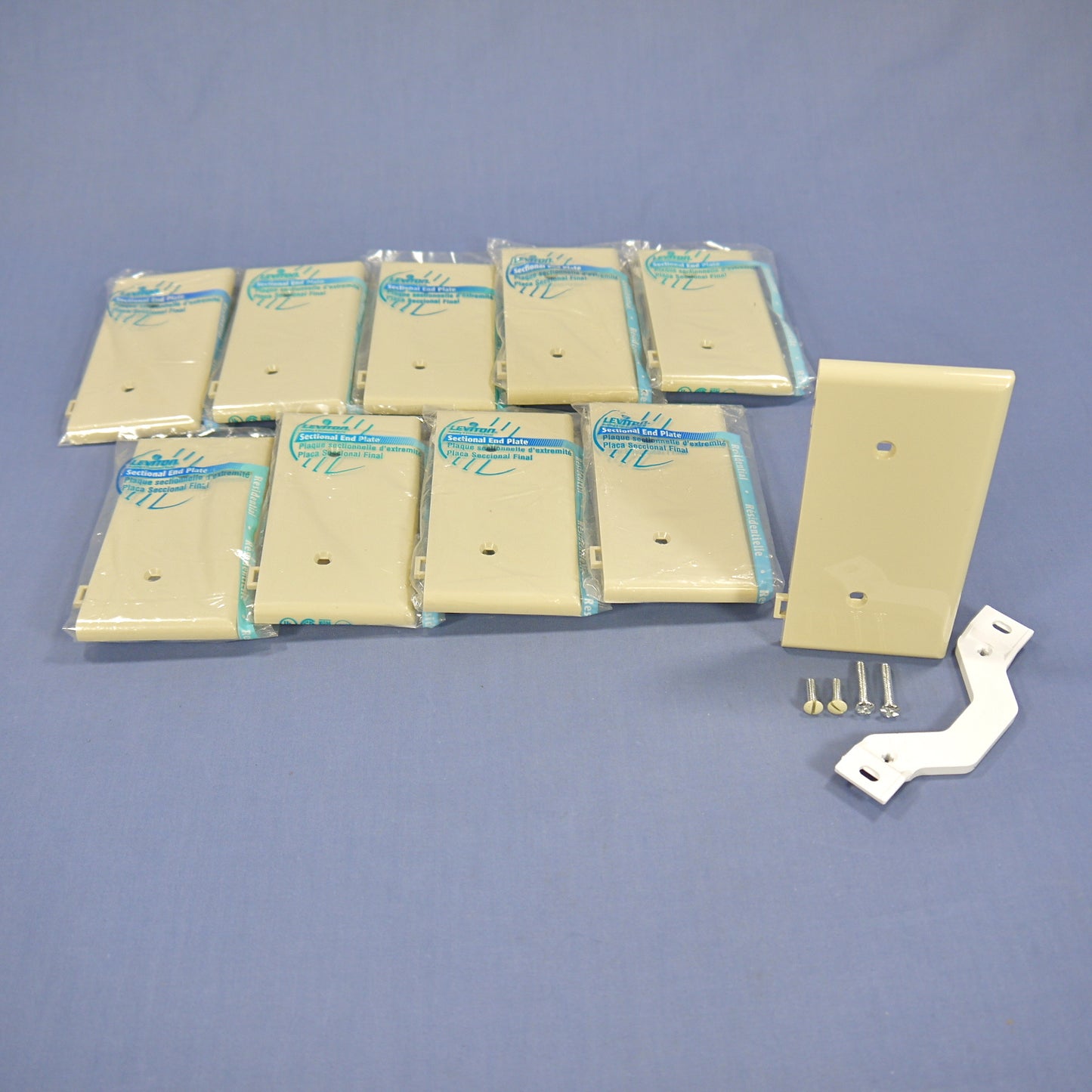Leviton PSE14-I Ivory 1-Gang Blank Unbreakable Sectional Cover Strap Mount 10pcs
