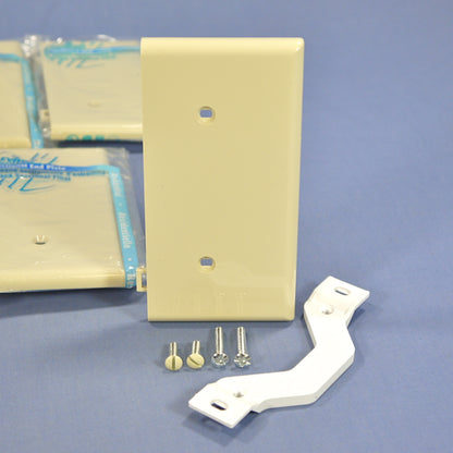 Leviton PSE14-I Ivory 1-Gang Blank Unbreakable Sectional Cover Strap Mount 10pcs