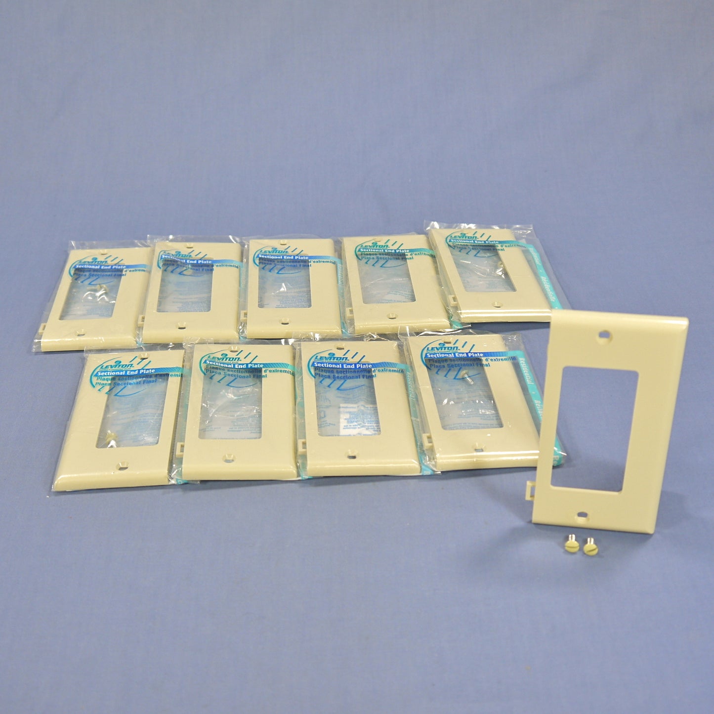 Leviton PSE26-I Ivory 1-Gang Unbreakable Decora Sectional Wallplate Covers 10pcs