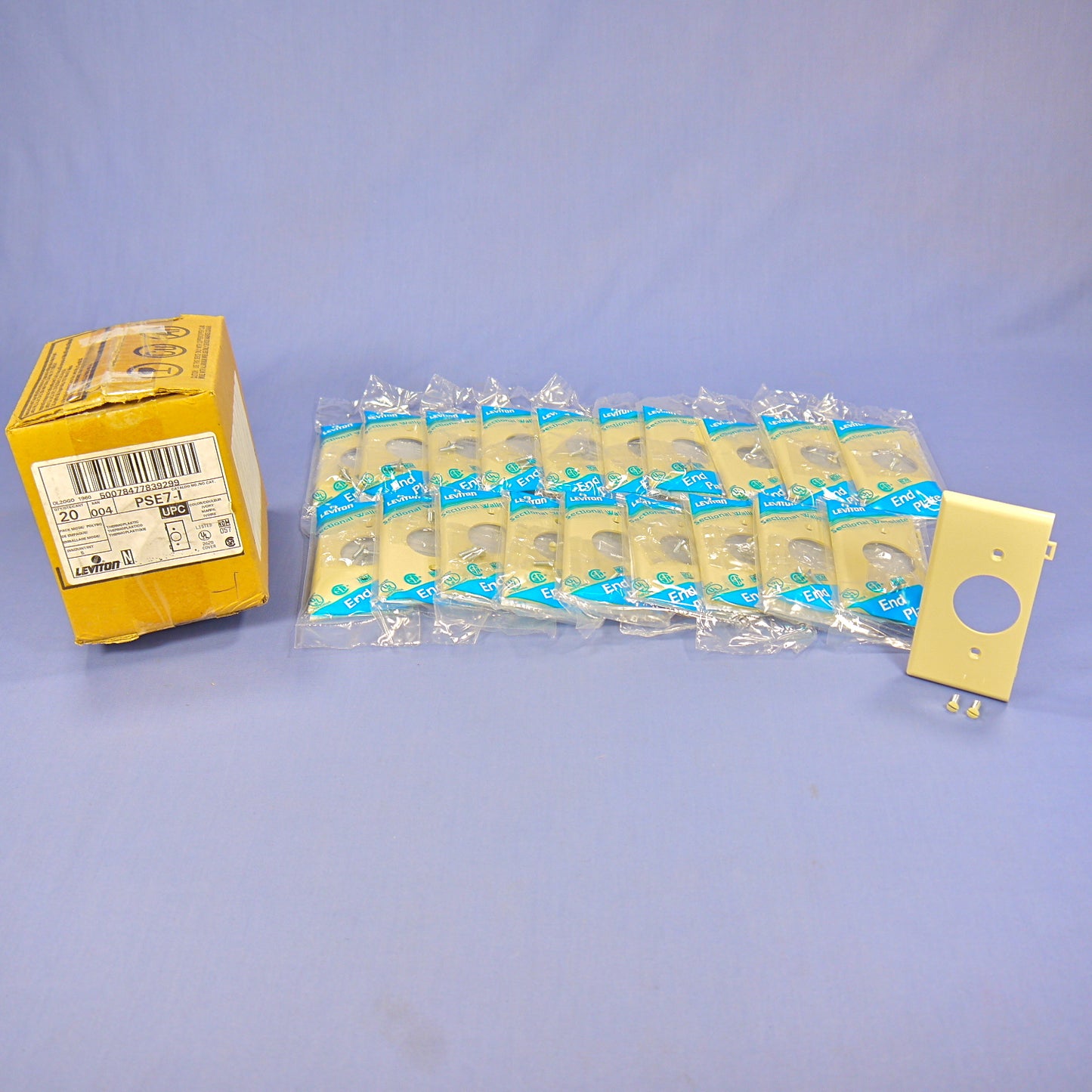Leviton PSE7-I Ivory 1-Gang 1.406" Outlet Unbreakable Sectional Wallplate 20pcs