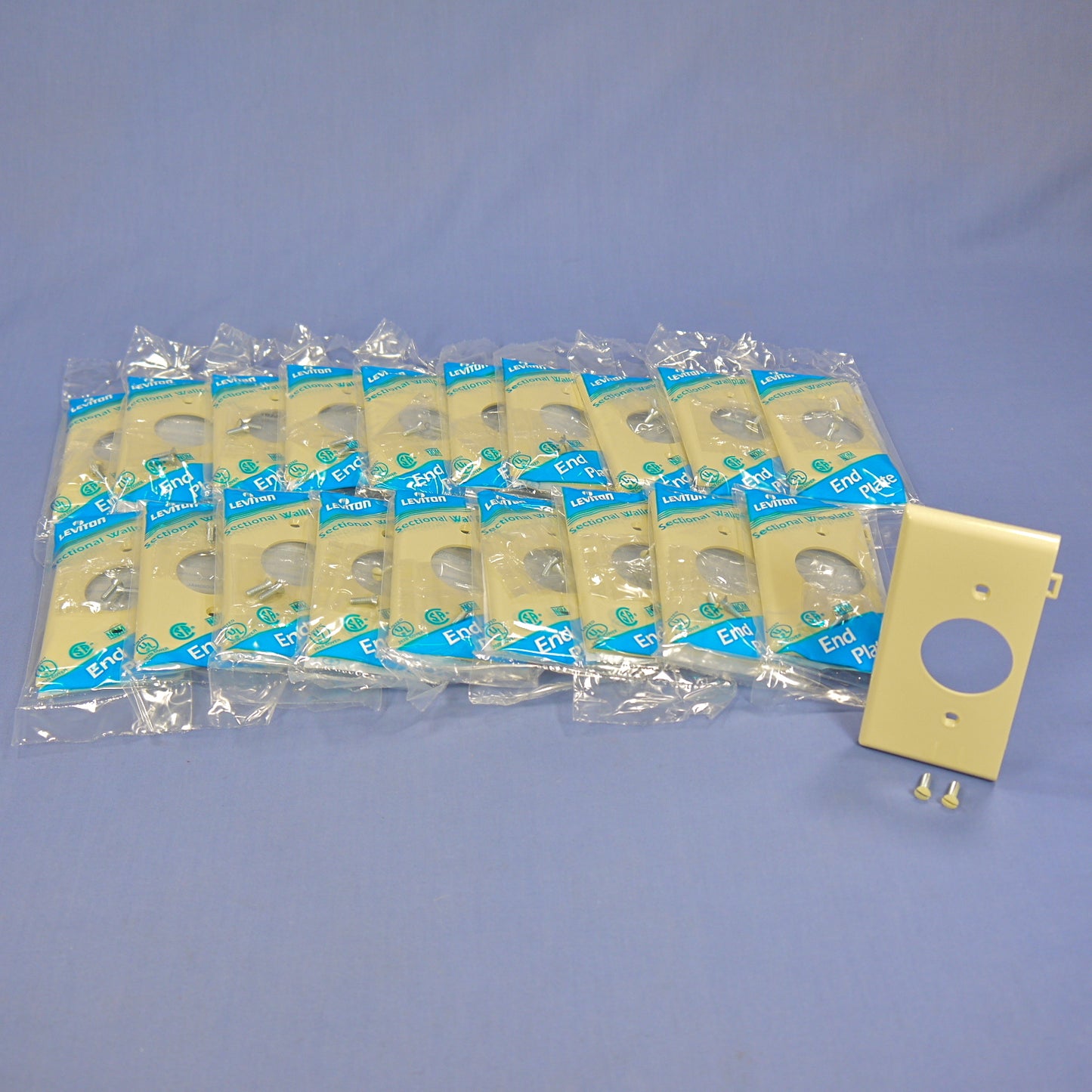 Leviton PSE7-I Ivory 1-Gang 1.406" Outlet Unbreakable Sectional Wallplate 20pcs