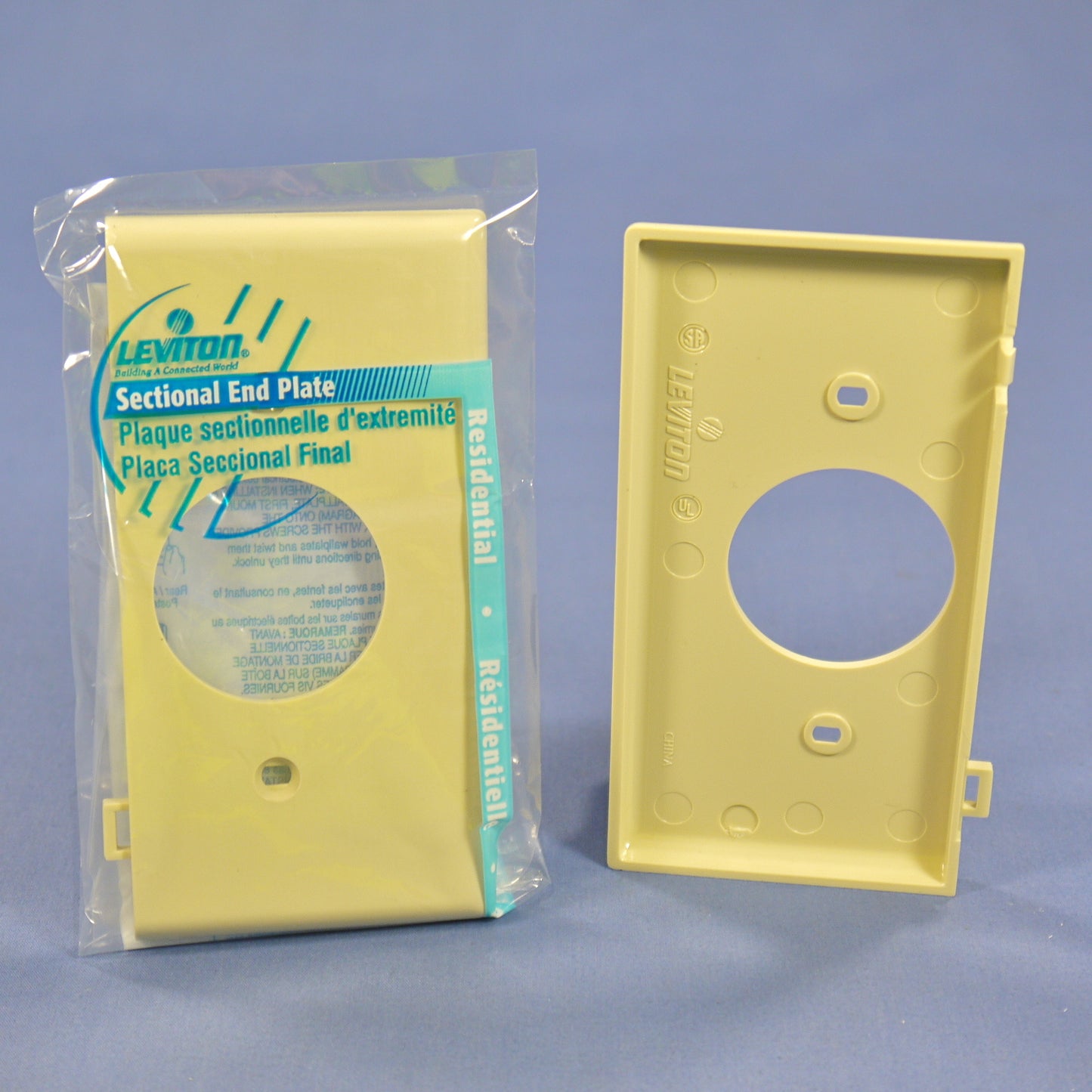 Leviton PSE7-I Ivory End Sectional 1.406" Outlet Receptacle Nylon Wallplate 5pcs